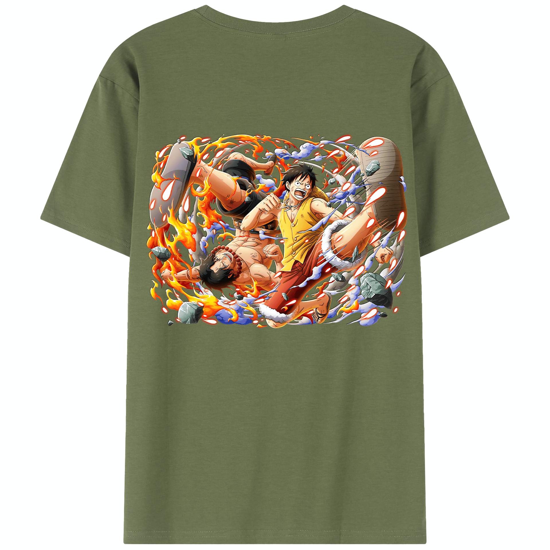 ワンピース モンキー・D・ルフィ ONE PIECE Monkey D. Luffy 綿100％半袖Tシャツ（背面プリント）